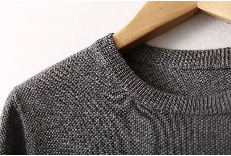 Men Sweater 85% Mulberry Silk 15% Cashmere Solid Colors Crew Neck everyday Long Sleeve Pullover Warm Top Shirt L XL XXL LY047