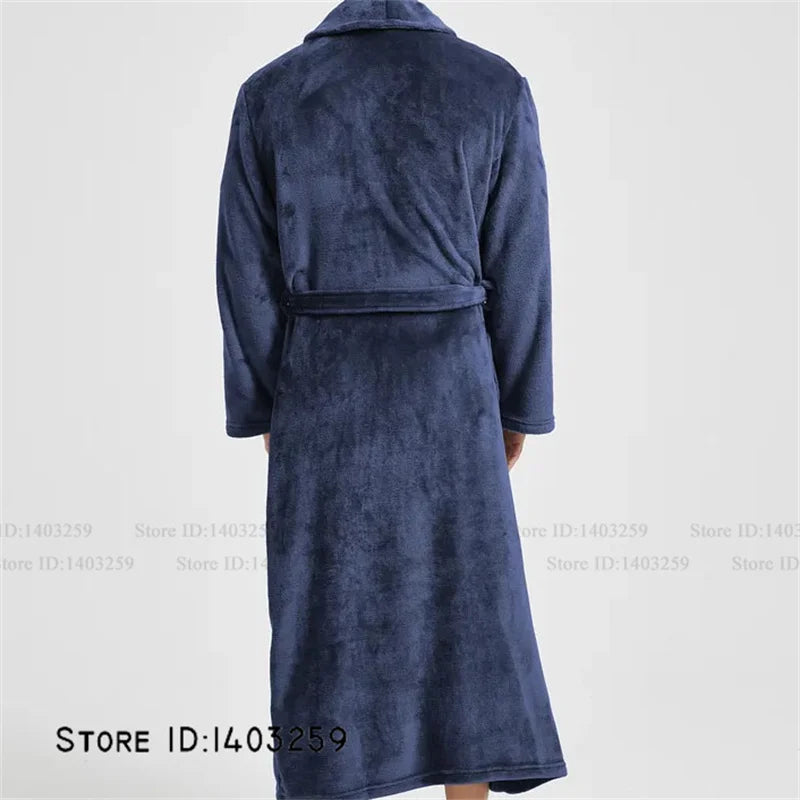 Winter Thicken Flannel Long Robe Couple Sleepwear