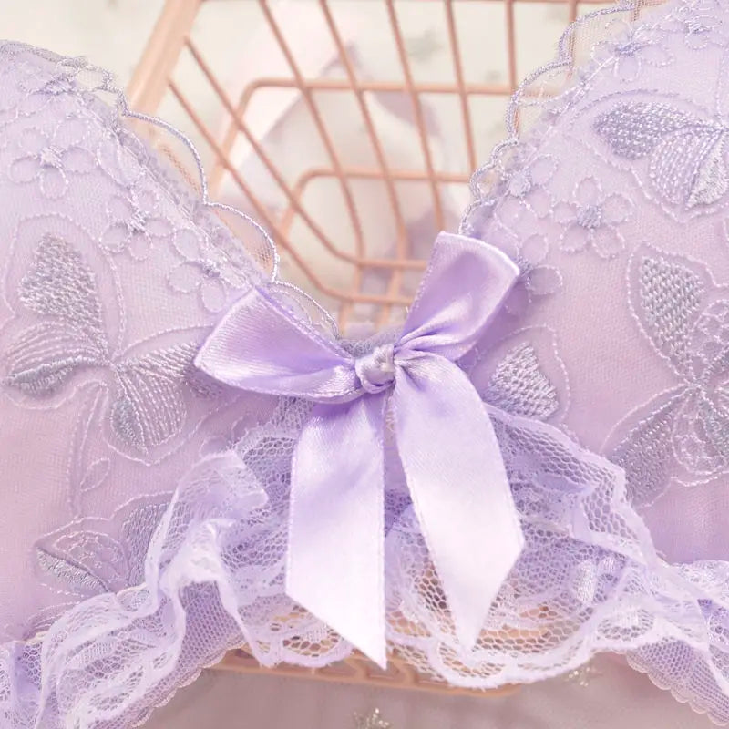 lingeries for woman Hot Sale Female Underwear Sexy Lingerie Set For Girls cute Wireless Lace Lingerie panties Set  Bra Underwear