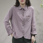 Women's Shirt Spring and Autumn Casual Literary Retro Cotton Fashion Versatile Fashionable Top
