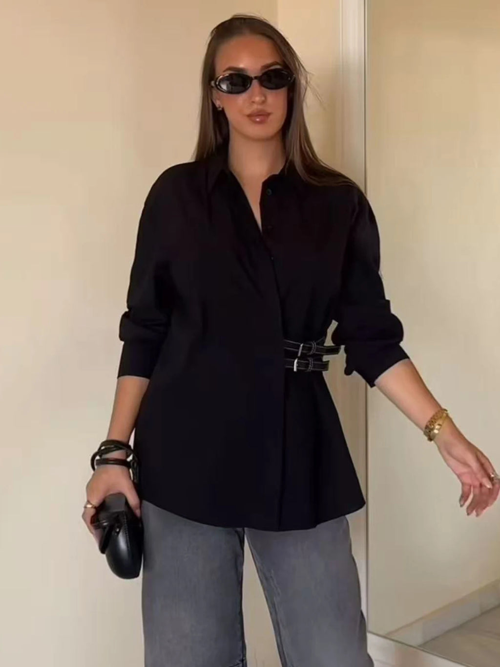 Women Black Shirts for Women Female Fashion Long Sleeve Blouses Women's Casual Shirt