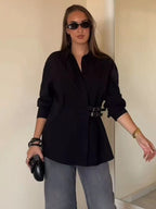Women Black Shirts for Women Female Fashion Long Sleeve Blouses Women's Casual Shirt