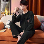 Pajamas for Men, Spring and Autumn Long-Sleeved Cardigans