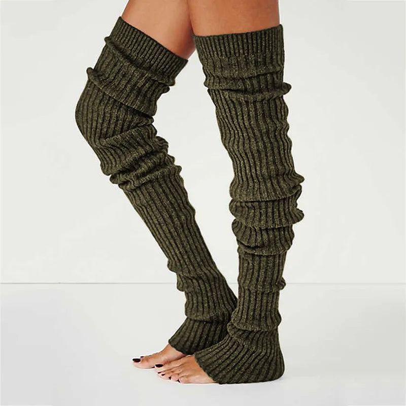Winter Long Warm Leg Warmers Knitting Knee High Socks Girl Boot Topper Sock Skinny Stockings Lolita Knitted Crochet Long Socks