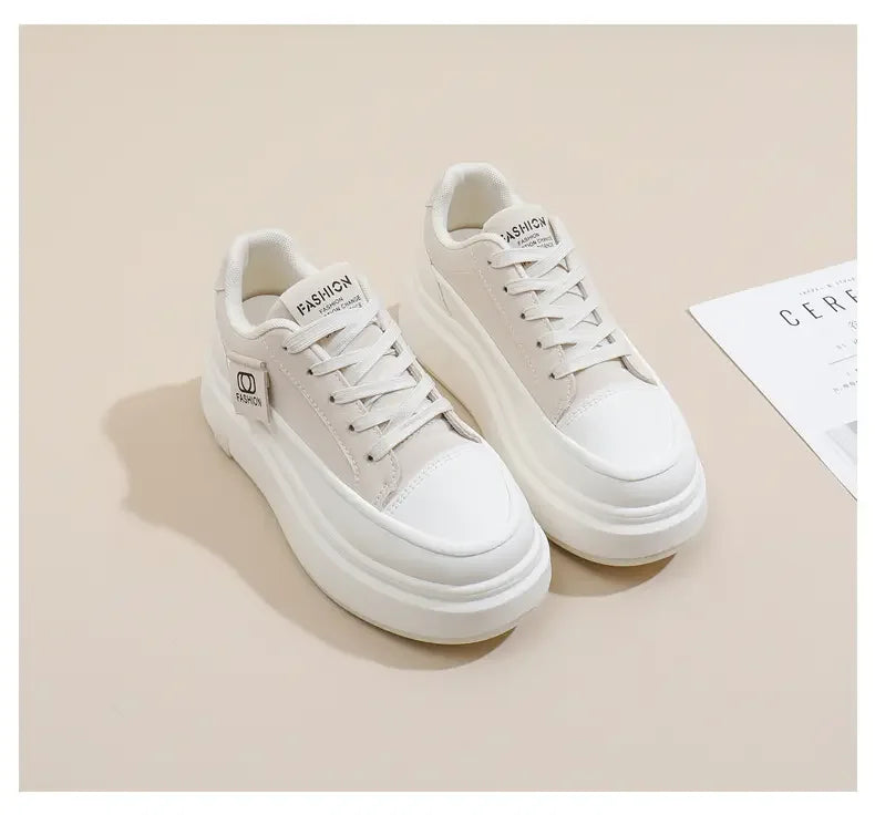 Shoes for Women Autumn Trend New Woman Flats Shoes Chunky Lace-up Soft-sole Casual Sneakers Female Vulcanized Shoe Walking Shoe