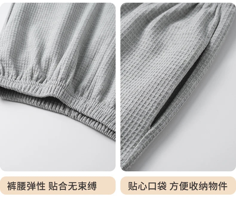 Men Pajamas Set 100% Cotton Casual Sleepwear