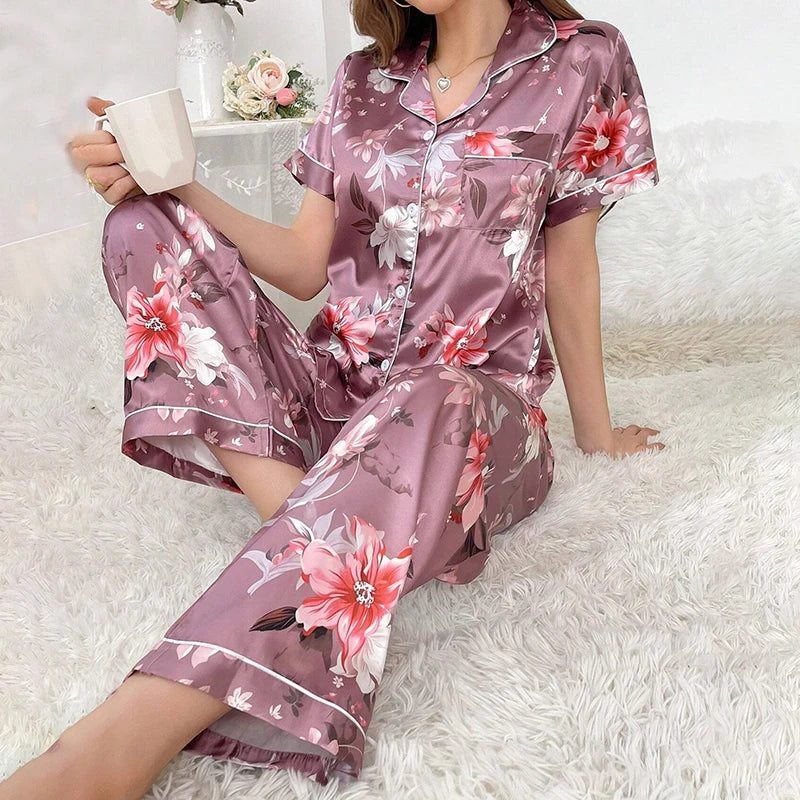Women Satin Pajama Casual Sleepwear