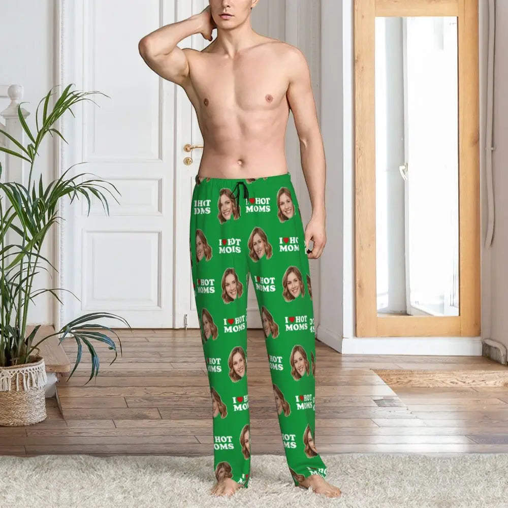 I Love Hot Moms Custom Pajama Pants