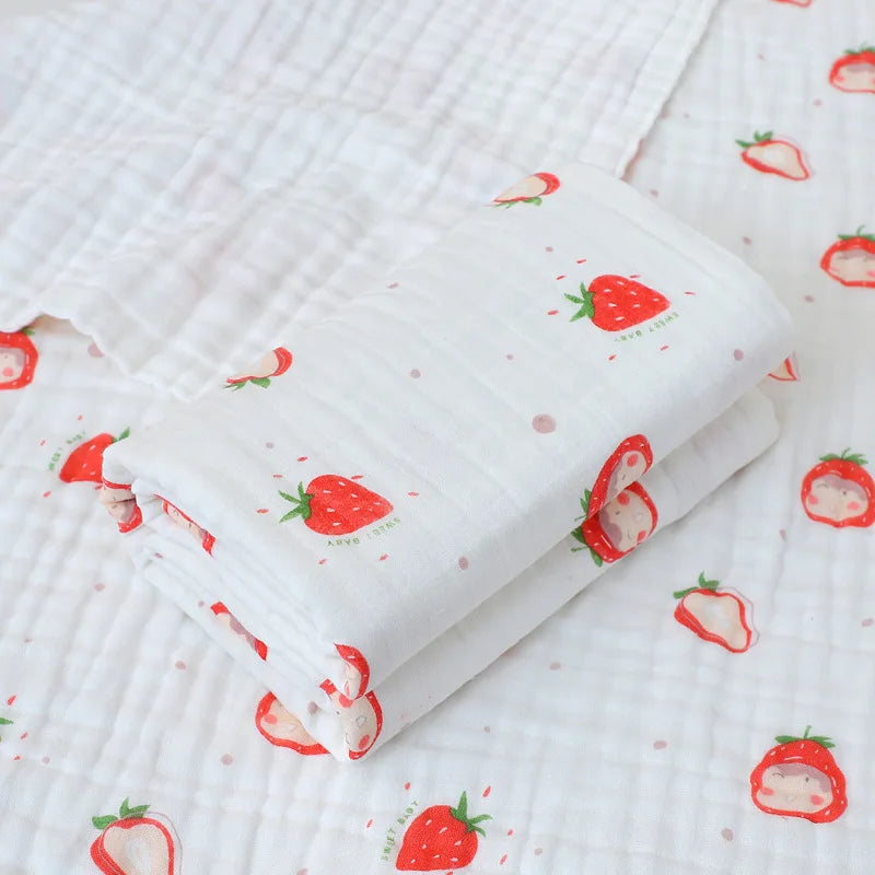 Baby Gauze Bath Towel Pure Cotton Six Layer Absorbent Towel 110cm x110cm Newborn Blanket Children Bath Towel