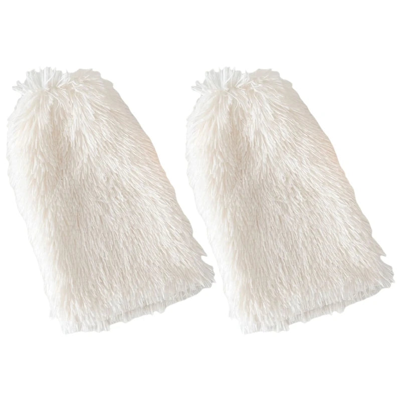 Colorful Furry Plush Leg Warmers Women Girl Winter Soft Thick Fuzzy Boot Cuffs Leg Sleeves Covers Footless Calf Socks Streetwear