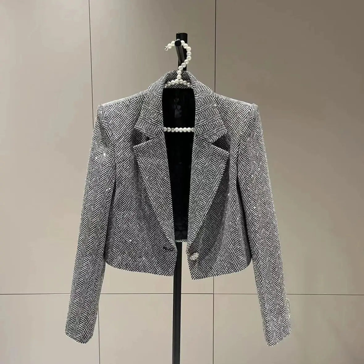 French Jacket Luxury High-end Bling Bling Coat Short Style Fragrant 2026 Spring Autumn Fashionable Long Sleeved Temperament Top