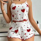 Women's Pajamas Set Sleepwear 2 PCS Short Tank Tops And Short