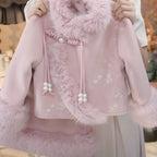 Girls' Winter Embroidery Chinese Style Clothing Set 2026 New Chinese Style Children's Fashion Coat Half Skirt 2-Piece Set LI638
