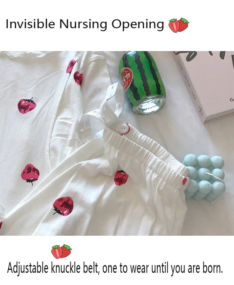 Maternity 2-Piece Spring And Autumn Breastfeeding Pajamas Homewear Spring And Summer Monthly Clothing Leisure Home Suit