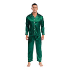 Mens Satin Pajamas Set Two Pieces Sleepwear