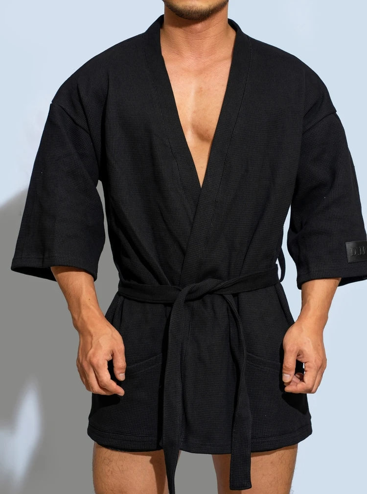 Men's Bathrobe Fashion Basic Modal Comfortable 100% Cotton Pajama Male Casual Home Bath Robes