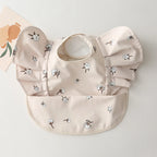 Baby Bibs INS Nordic Style Angel Feed Pocket Burp Girl Boy Infant Meals Bib Waterproof Easy Clean Cute Elephant Bibs Soft PU
