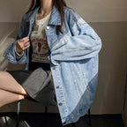 Denim Jacket Women 2025 Spring and Autumn New Style Lazy Style Harajuku Design Loose Versatile Jacket Top for Small People