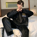 Men's Winter Pajamas Men's Sports Suit Homewear Pajamas Youth Clothes Y2K Casual Wear Full Man Tracksuit Workout Set Bathrobe