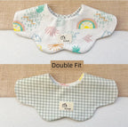 [2] Baby double-sided saliva towel ins K-style New arrival baby cotton bib Easiest for match double-sided saliva pocket bib