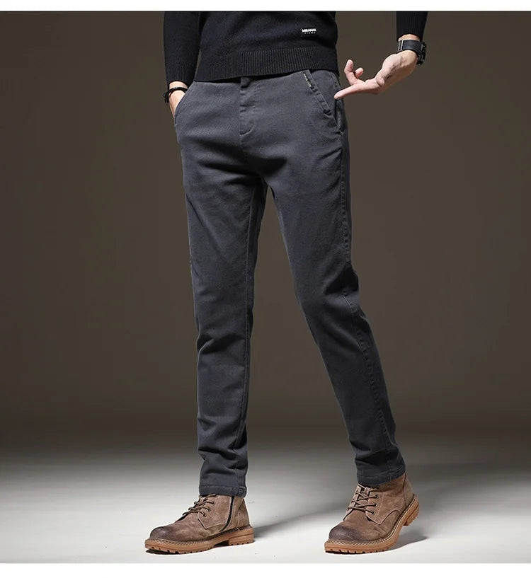 Fall High-End Casual Pants Men's Wear-Resistant Versatile Busin West Pants Trendy Loose Straight Long Pants for Men