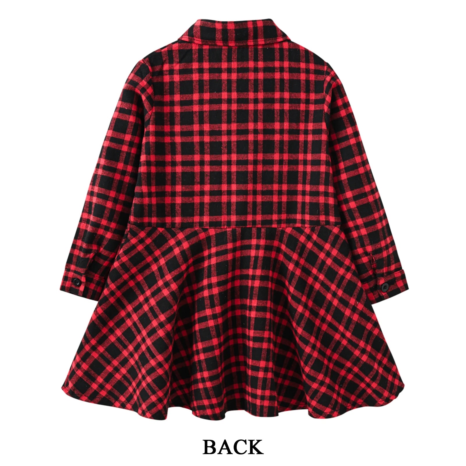 Girl's Shirt,Long Sleeve Girls Checked Dress,Fashion Sweet Teens Blouse,Lapel Letter Print Children's Plaid Tops,Princess Dress