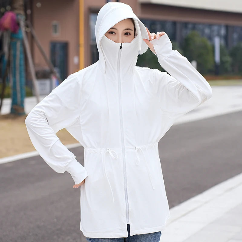 UV Protection Thin Breathable Sun-Proof  Cycling Coat Ice Silk Sunscreen Hoodies Long Sleeve Summer Ice Silk Sunscreen Clothing