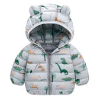 Baby Girls Hooded Down Jackets For Kids Coats Autumn Boys Cartoon Warm Jacket Coat Jacket Toddler Girl Zipper Jacket Outerwear