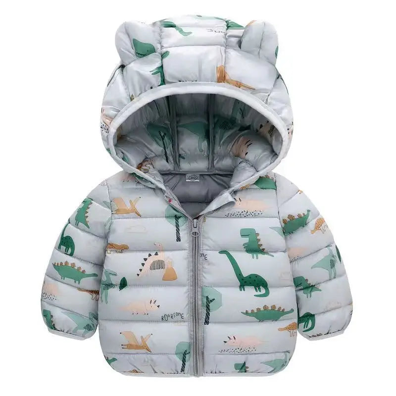 Baby Girls Hooded Down Jackets For Kids Coats Autumn Boys Cartoon Warm Jacket Coat Jacket Toddler Girl Zipper Jacket Outerwear