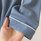 100% Cotton Men Pajamas, Thick sleepwear Long sleeved long pants for men pajamas Sleepwear 2 Piece Set Men Nightwear Loungewear