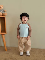 2025 Fall New Toddler Kids Pants Cotton Cartoon Embroidered Harem Pants Baby Boy Casual Striped Denim Baggy Trousers