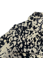 Elegant Random Print Button Down Shirt Dress Women's Long Sleeve Belted Waist Midi Dress Spring Fall Office Casual Dress