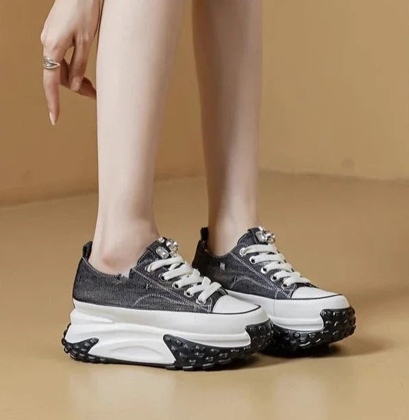 Women's Shoes High on Platform Retro Ladies Footwear Y2k Fashion Casual Light Cheap Offer Daily Routine 39 Vulcanized Shoe Deals