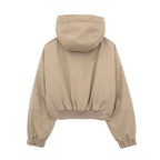 Autumn New Product Women's Stand up Collar Hoodie Long Sleeve Zipper Decoration workwear Style Short Jacket Coat