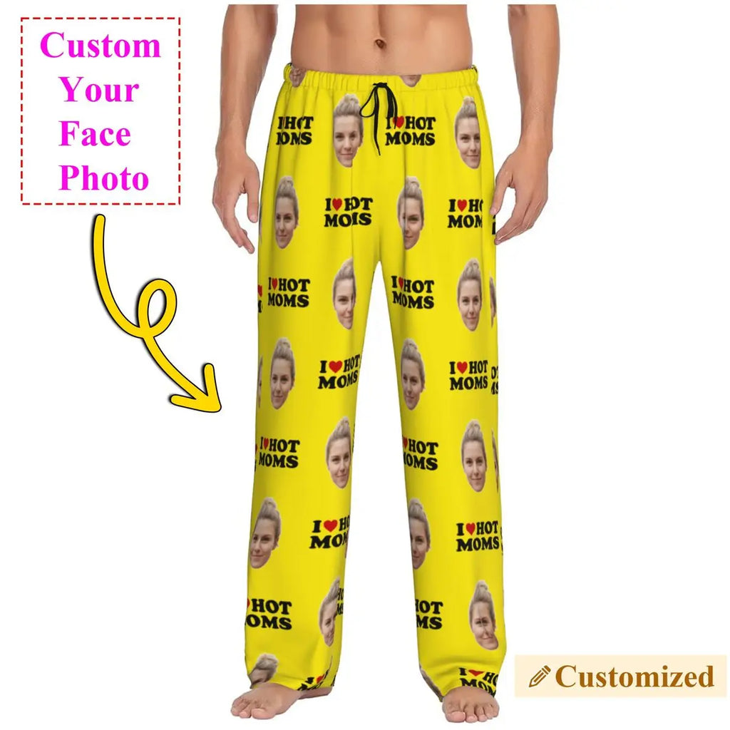 I Love Hot Moms Custom Pajama Pants