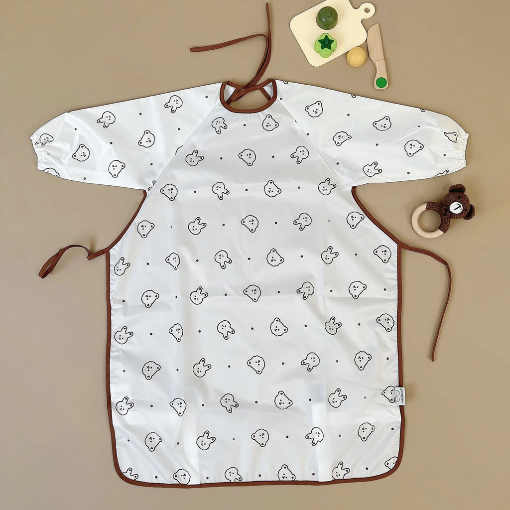 Feeding Bib for Baby Boys Girls 6-36Month Waterproof Bib Apron Smock with Table Cover Infant Mess Free Full Coverage Bib