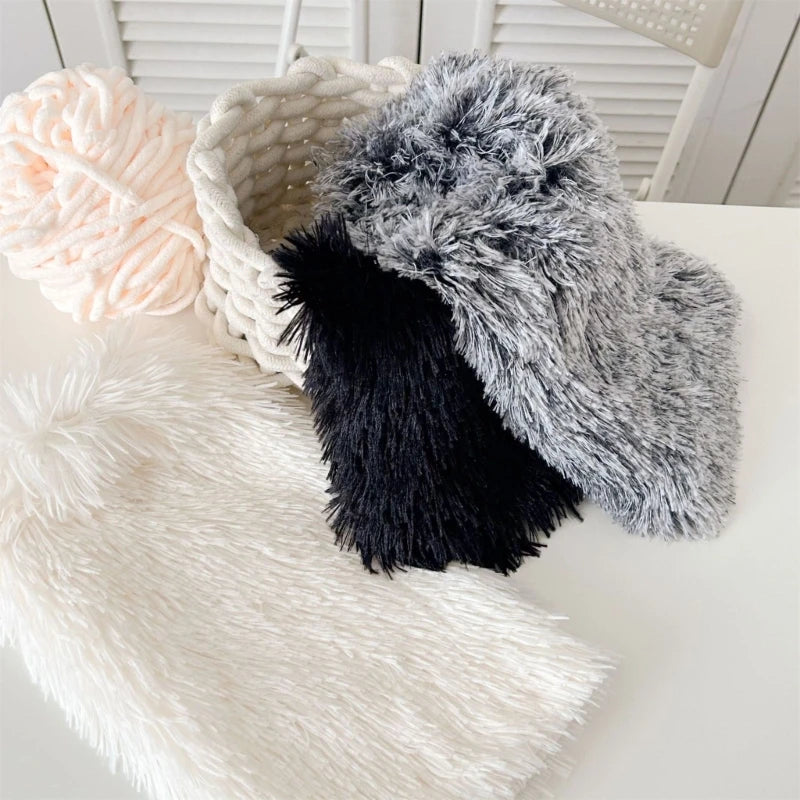 Colorful Furry Plush Leg Warmers Women Girl Winter Soft Thick Fuzzy Boot Cuffs Leg Sleeves Covers Footless Calf Socks Streetwear