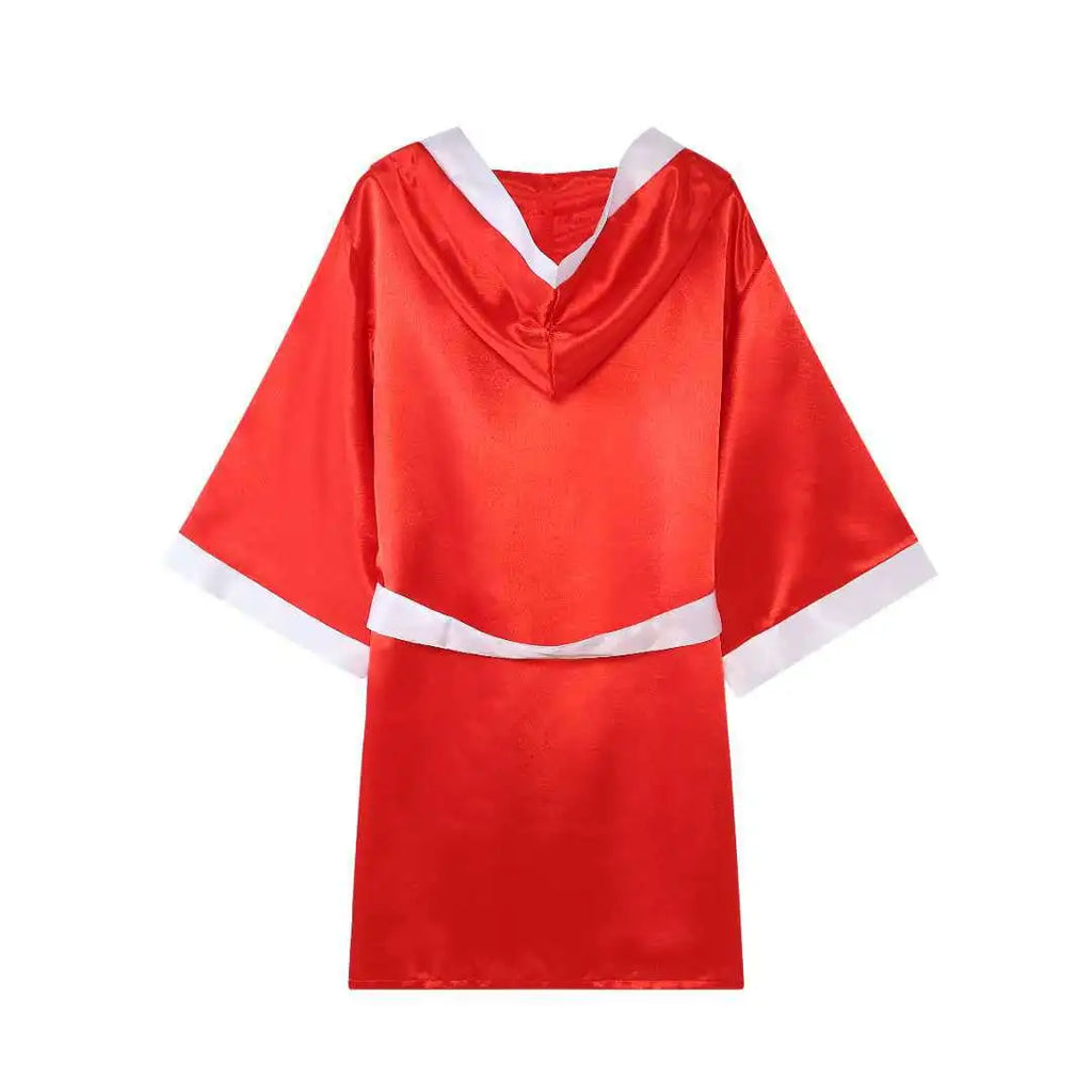 Boxing MMA Robes with Hood Full Length Satin Walkout Robe Men Women Adult Martial Arts Kickboxing Gown Red Blue Black Polyester
