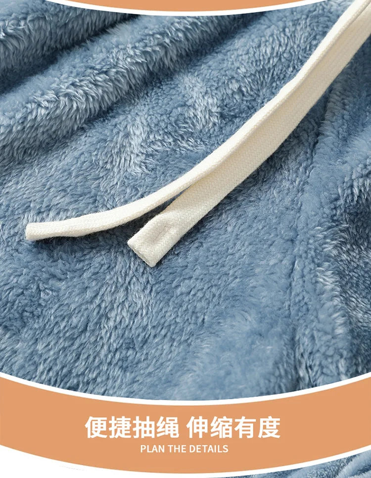 Men's Pajamas made of coral fleece, Plus Size 8XL, spliced, square collar, long sleeves, long pants, warm Sleepwear Set