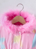 Children's Coat Girls Long Outerwear Winter Autumn Cotton Clothes Girls Pink Unicorn padded Coats Big Thicken Warm Child Jacket