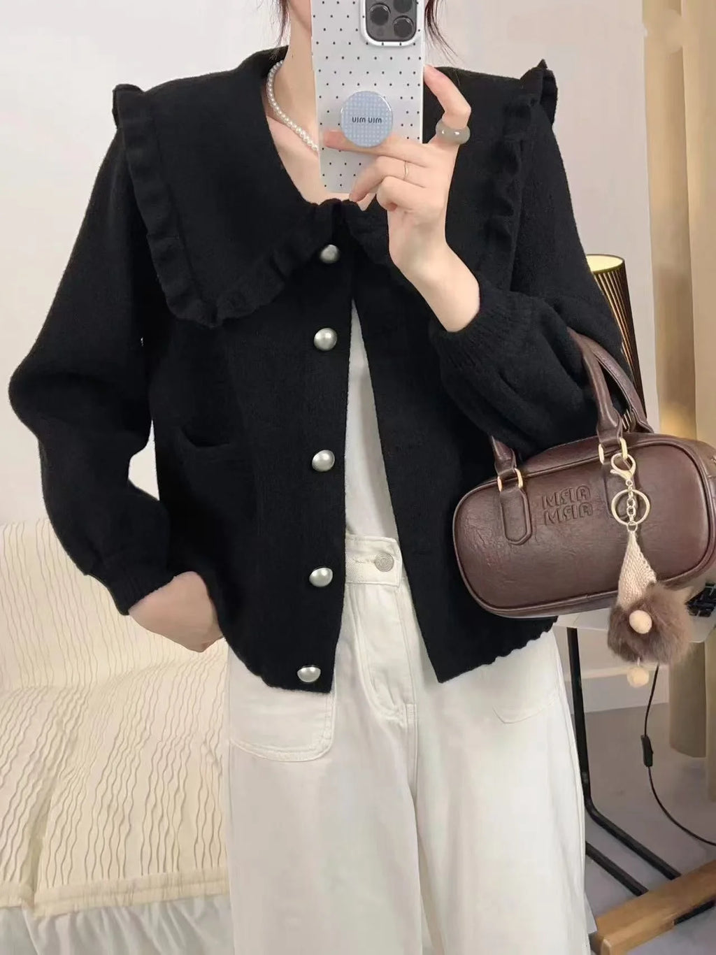 Women Jackets New Long Sleeve Doll Collar Women Jacket Black Elegant Jacket Coat Women Jaqueta Feminina Chaquetas De Mujer Q2180