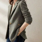 Green Jacket Coats for Women Skinny Plaid Outerwears Korean Fall Clothes  Simple Cheap Stylish in Promotion Check Blazer Woman