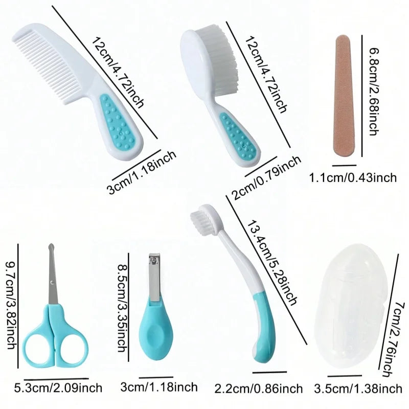 Baby Care Kit six-piece baby nasal inhaler Nail clipper brush file Comb scissors set daily cleaning and care accessories for bab