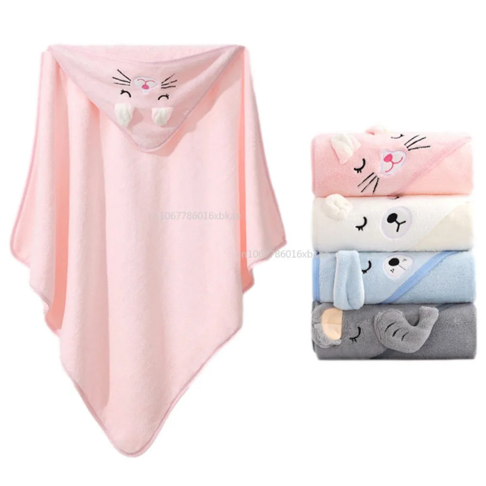 Baby Bath Towels Cartoon Animal Soft Newborn Hooded Towel Blanket Toddler Bathrobe Warm Sleeping Swaddle Wrap for Boys Girls