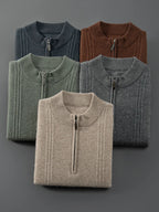 Men's Sweater Pullover Autumn Winter Sweater Warm Clothing 100% Cashmere Business Long Sleeve Classic Quality Mock Neck Knit Top