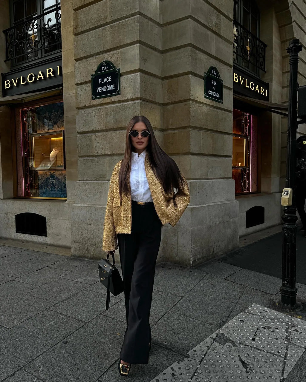 Female Clothing Women's Jacket New Outerwear 2025 Autumn Women's New Style Sequined Small Stand-up Collar Jacket Women Fur Coat