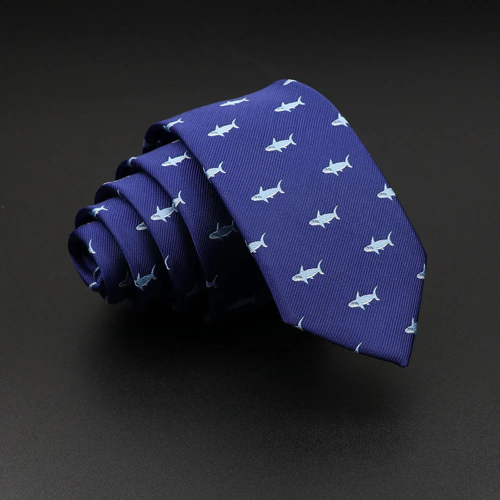 New Design Animal Tie For Men Polyester Woven Necktie Ladybug Dog Dinosaur Shark Jacquard Fashion Party Wedding Gravata Ties