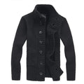 Men Sweater New Autumn Front Button Cardigan Stand Collar Sweaters