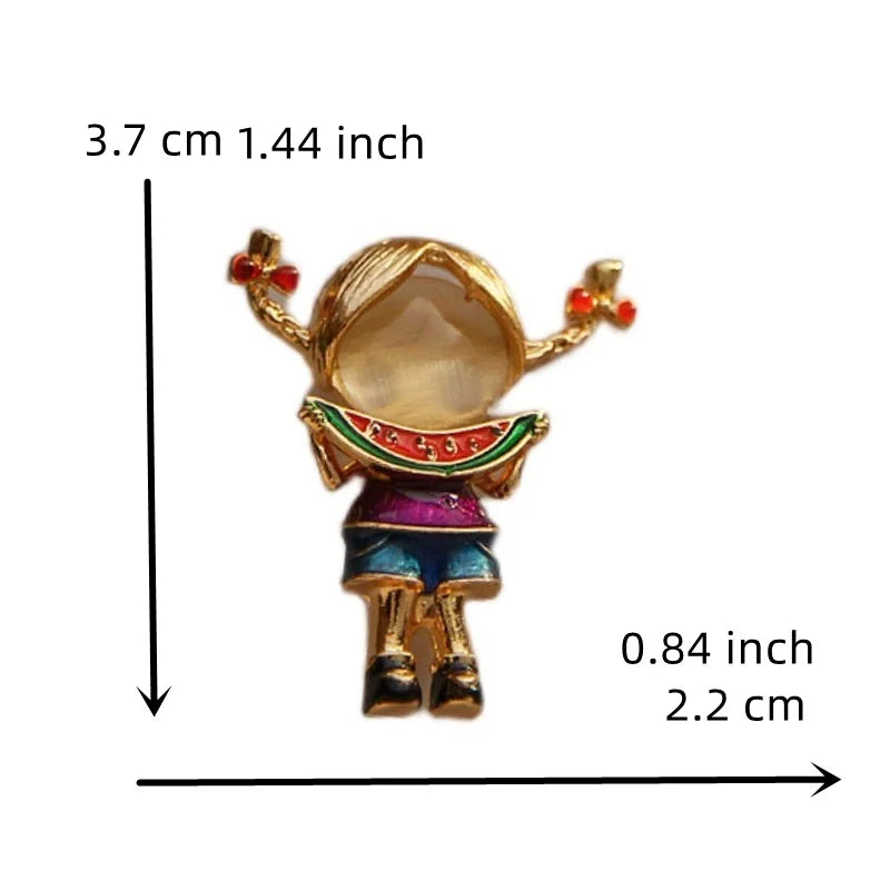 New Women Girl Enamel Opal Brooch Pin Girl Clothing Accessories