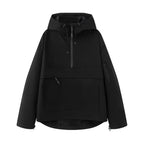 Fall 2025 Women's Casual Spor Loose Fit Stand Collar Long Sve Hooded Jaet Windbreaker Outerwear Polyester Fiber 00%